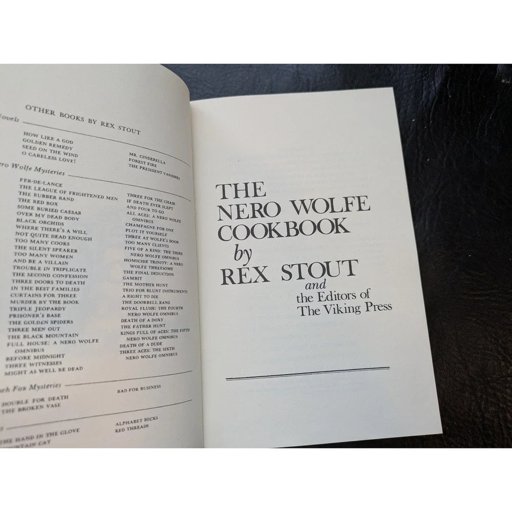 The Nero Wolfe Cookbook Rex Stout Amereon‎ House Hardcover Red Gold Gilt